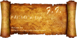 Fülöp Iza névjegykártya